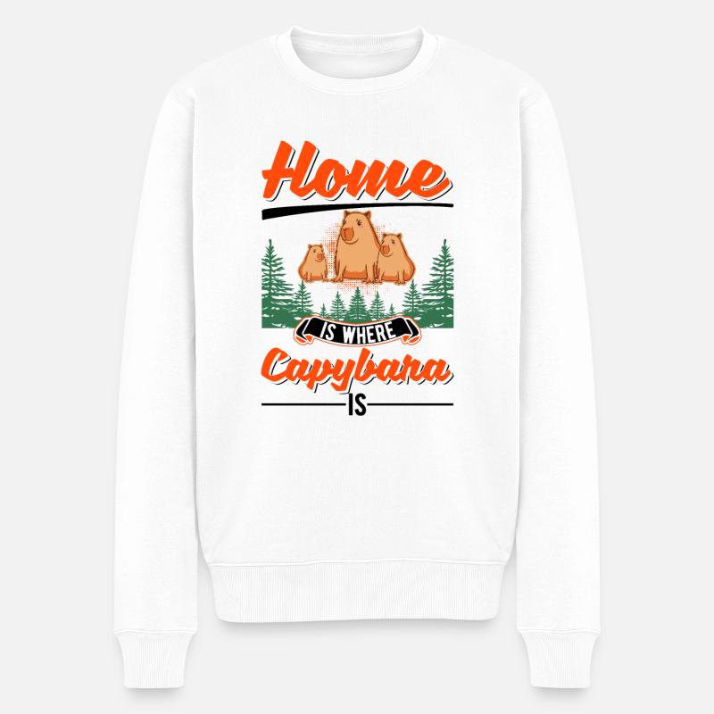 Capybara Accueil Capybara Capibara - Pull Premium bio Homme - blanc