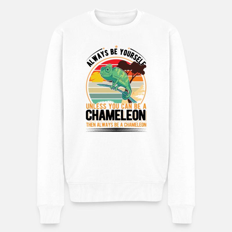 Chameleon Cadeau Caméléon - Pull Premium bio Homme - blanc