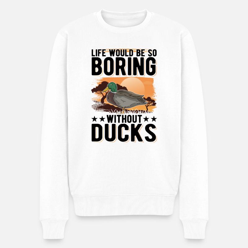Enten Geschenk Entenzüchter - Männer Premium Bio Pullover - Weiß