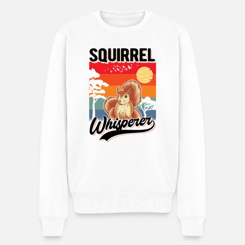 Eichhörnchen Flüsterer Squirrel Whisperer - Männer Premium Bio Pullover - Weiß