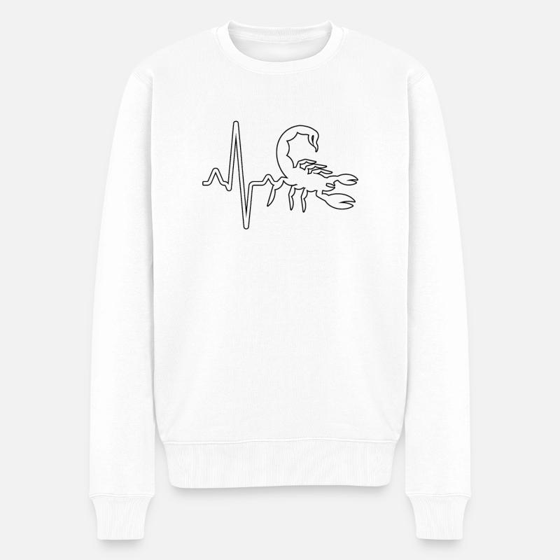 Skorpion Herzschlag - Männer Premium Bio Pullover - Weiß