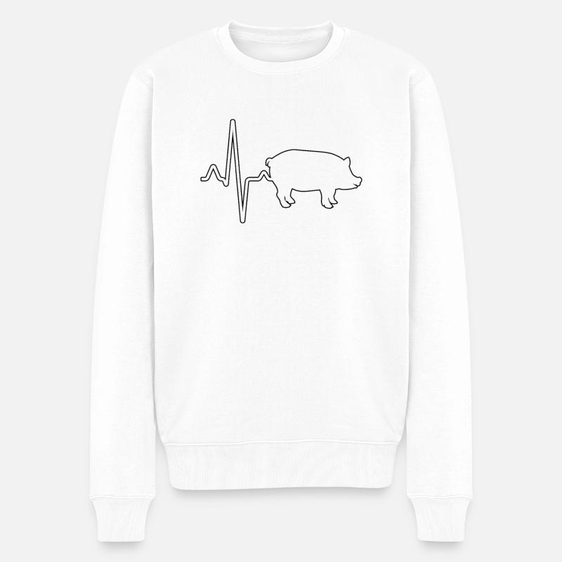 Battement de cœur de cochon - Pull Premium bio Homme - blanc
