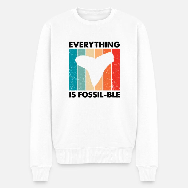 Fossil Archäologie Design Fossilien Fossiljäger - Männer Premium Bio Pullover - Weiß