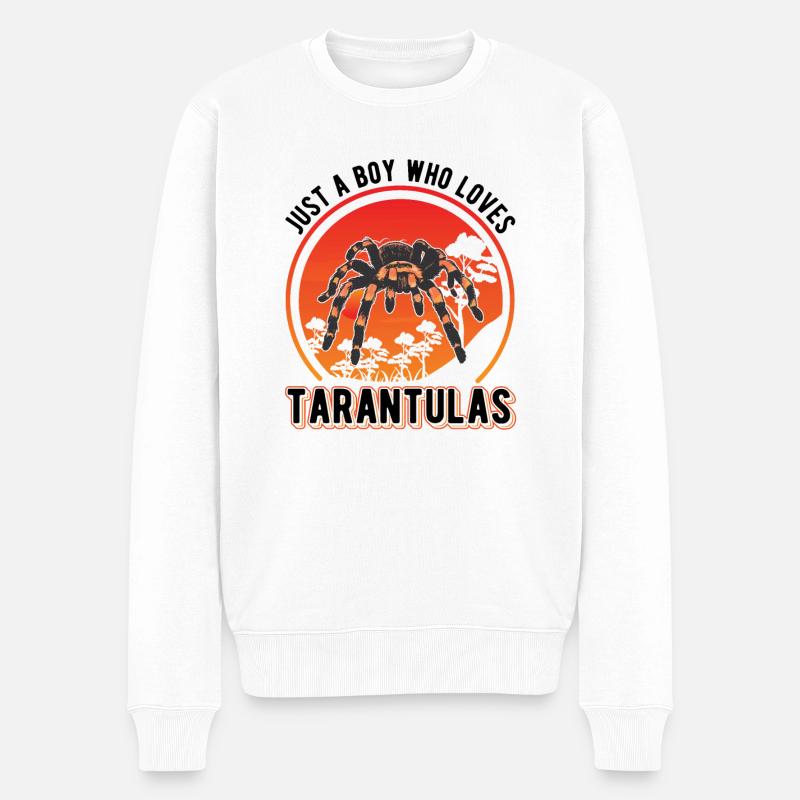 Tarantel Junge Tarantula - Männer Premium Bio Pullover - Weiß