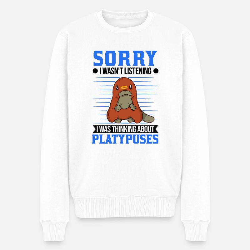 Schnabeltier Geschenkidee Platypus - Männer Premium Bio Pullover - Weiß