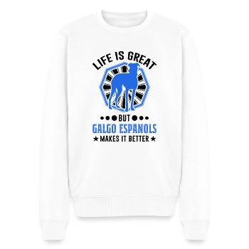 Galgo Espanol Geschenk Spanischer Windhund - Männer Premium Bio Pullover - Weiß - Vorne - Thijin (182cm)