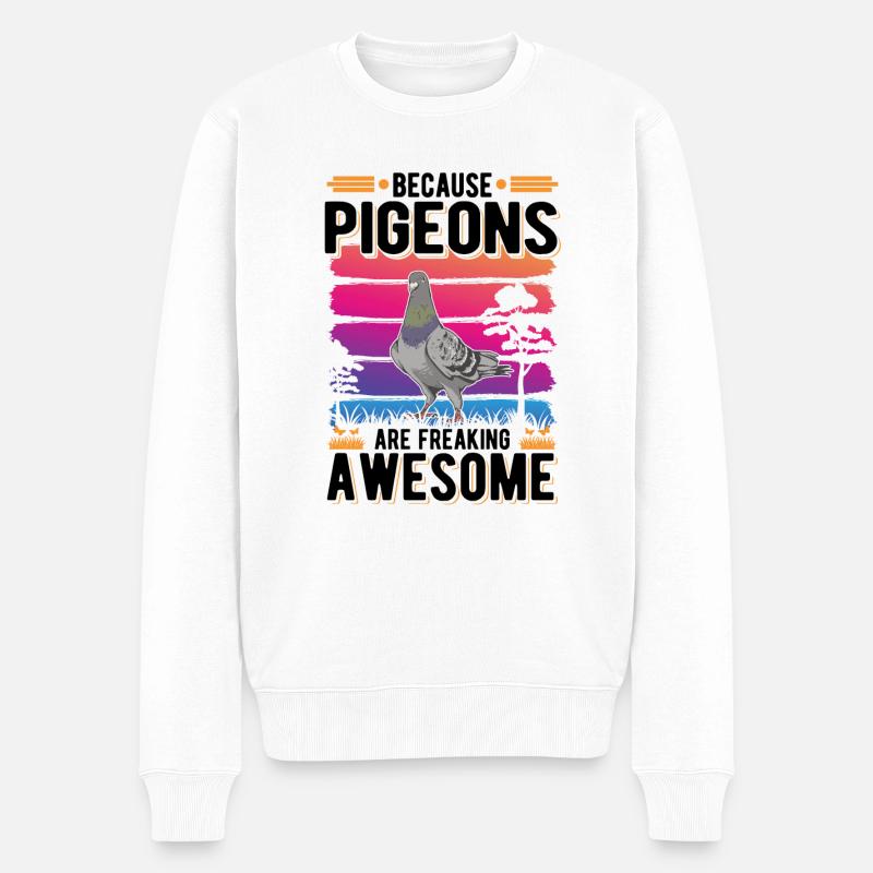 Because Pigeons are freaking awesome Taube - Männer Premium Bio Pullover - Weiß