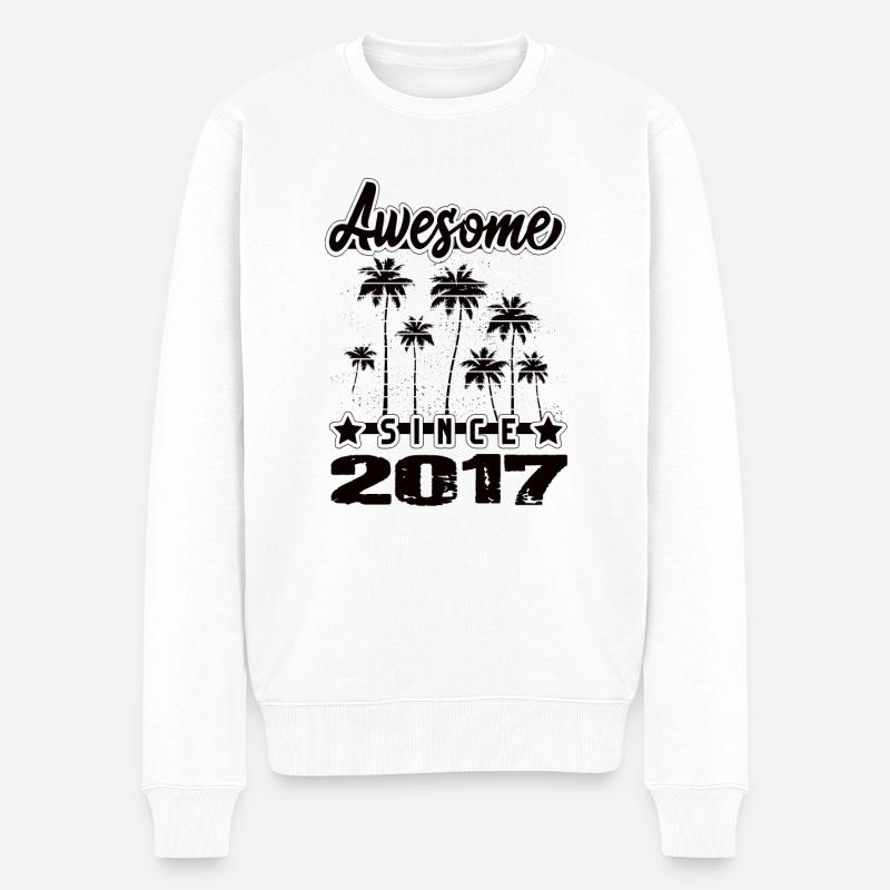 Awesome Since 2017 - Männer Premium Bio Pullover - Weiß