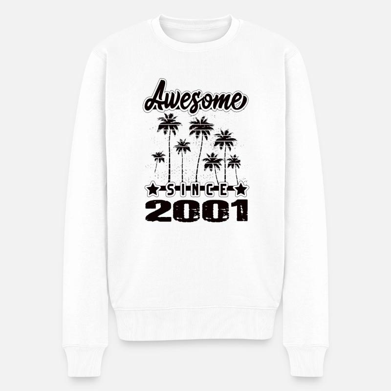 Awesome Since 2001 - Männer Premium Bio Pullover - Weiß