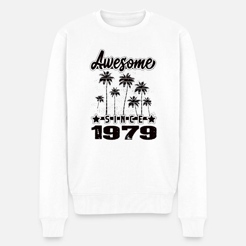 Awesome Since 1979 - Männer Premium Bio Pullover - Weiß