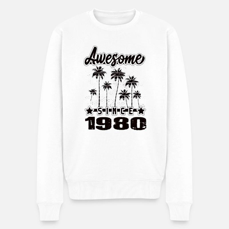 Awesome Since 1980 - Männer Premium Bio Pullover - Weiß