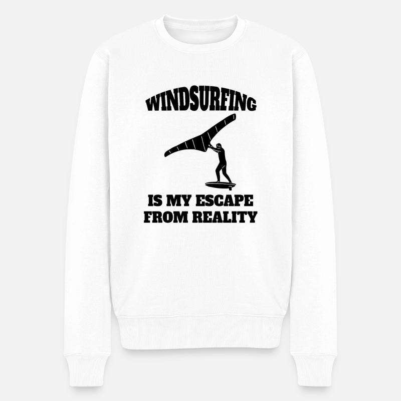 Windsurfer Kitesurfer Surfen Windsurfing Geschenk - Männer Premium Bio Pullover - Weiß