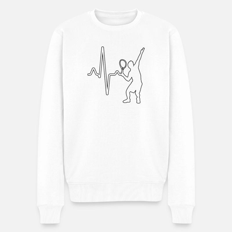 Tennis Herzschlag - Männer Premium Bio Pullover - Weiß