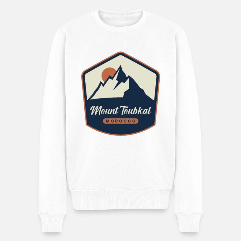 Berg Toubkal - Marokko - Männer Premium Bio Pullover - Weiß