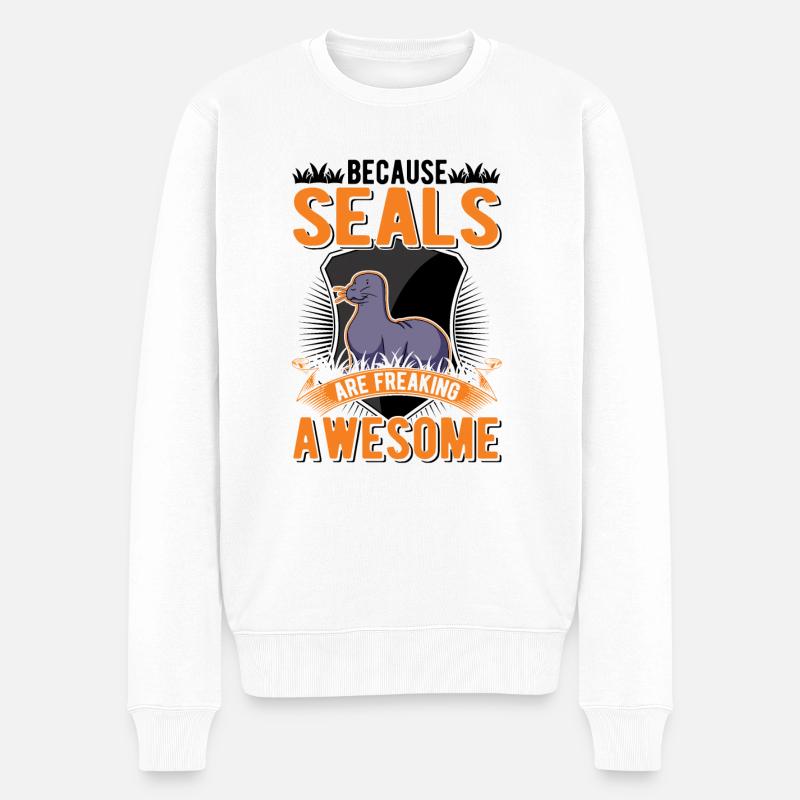Parce que Seal est génial Robbe - Pull Premium bio Homme - blanc
