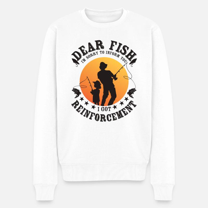 Verstärkung angeln - Männer Premium Bio Pullover - Weiß