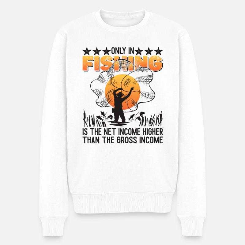 Revenu net Pêche - Pull Premium bio Homme - blanc