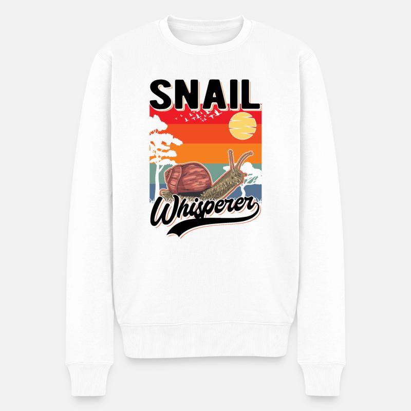 Schneckenflüsterer Schnecke Chuchoteur d’escargot - Pull Premium bio Homme - blanc