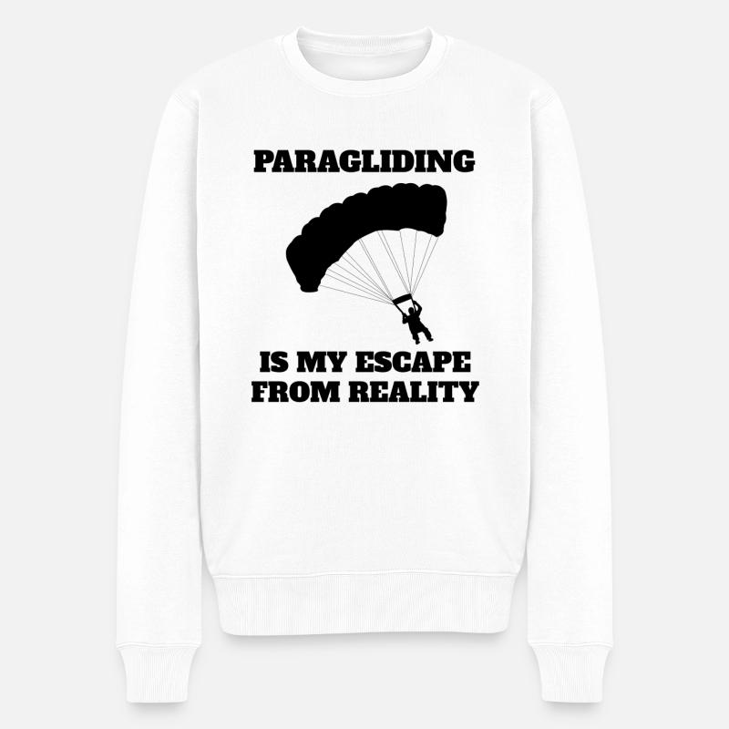 Paragleiter Gleitschirmfliegen Paragliding - Männer Premium Bio Pullover - Weiß