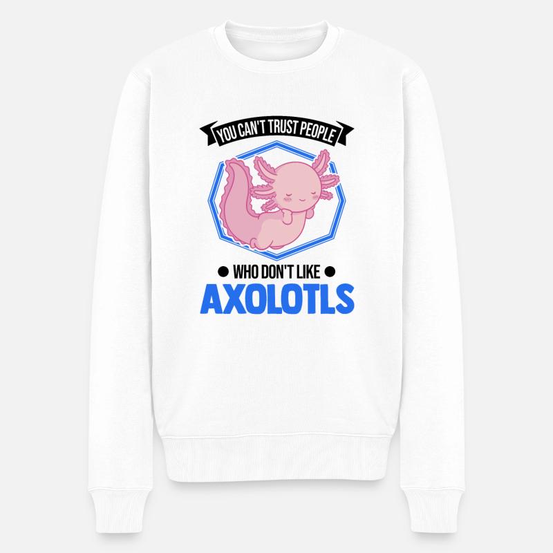 Axolotl Gift Tail Lurch Axolotl - Pull Premium bio Homme - blanc