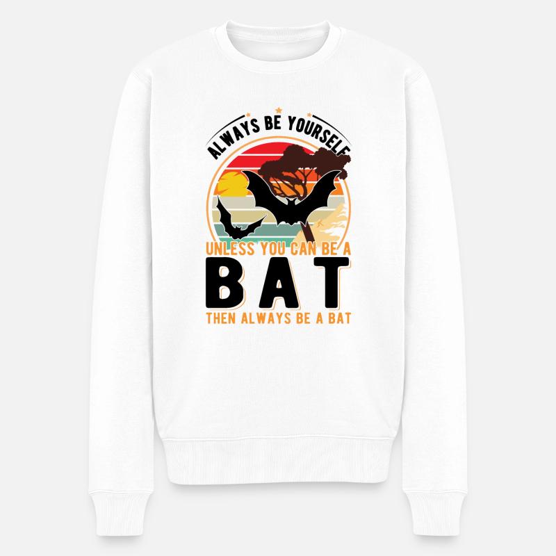 Fledermaus Liebhaber Fransenfledermaus - Männer Premium Bio Pullover - Weiß