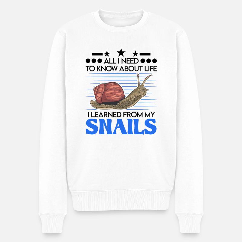 Cadeau d’escargot Vignoble Escargot - Pull Premium bio Homme - blanc