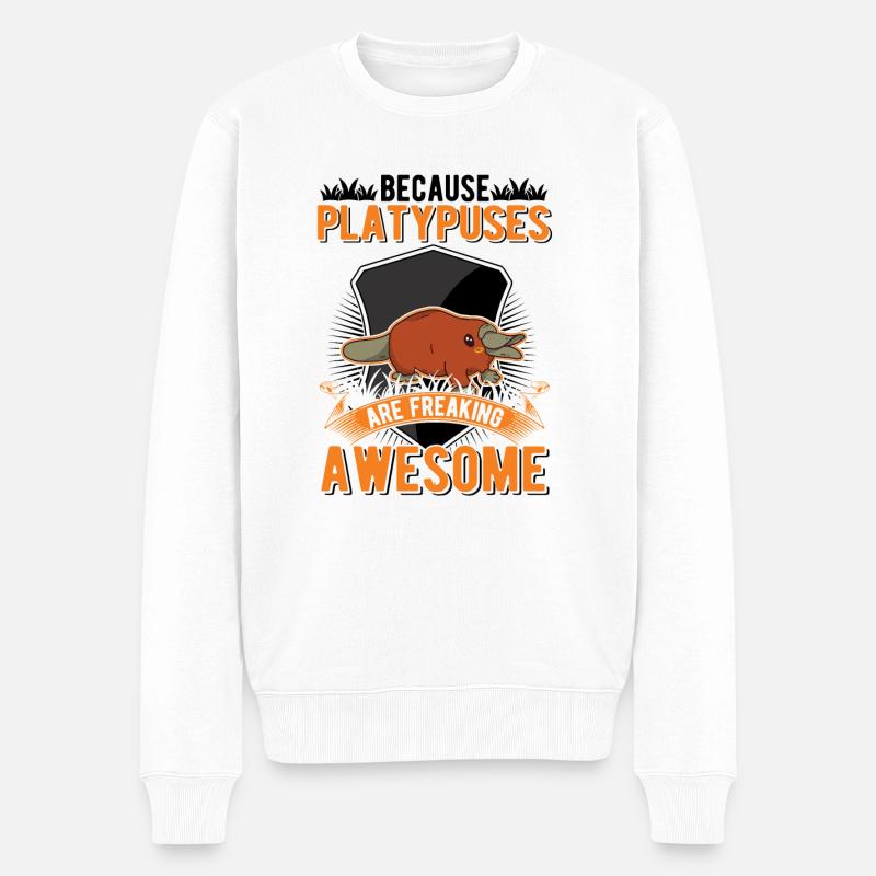 Schnabeltier Geschenk Platypus - Männer Premium Bio Pullover - Weiß
