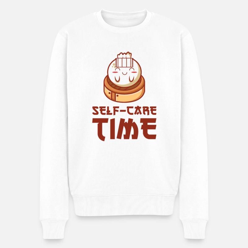Dim Sums Asiatisches Essen Selbstfürsorge - Männer Premium Bio Pullover - Weiß