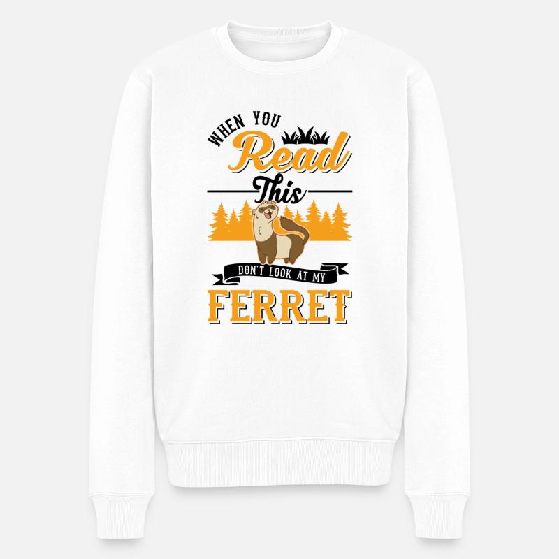 Frettchen Liebhaber Ferret Geschenk - Männer Premium Bio Pullover - Weiß