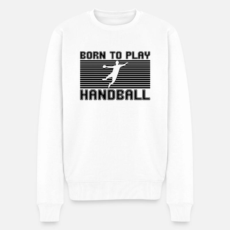 Handball - Männer Premium Bio Pullover - Weiß
