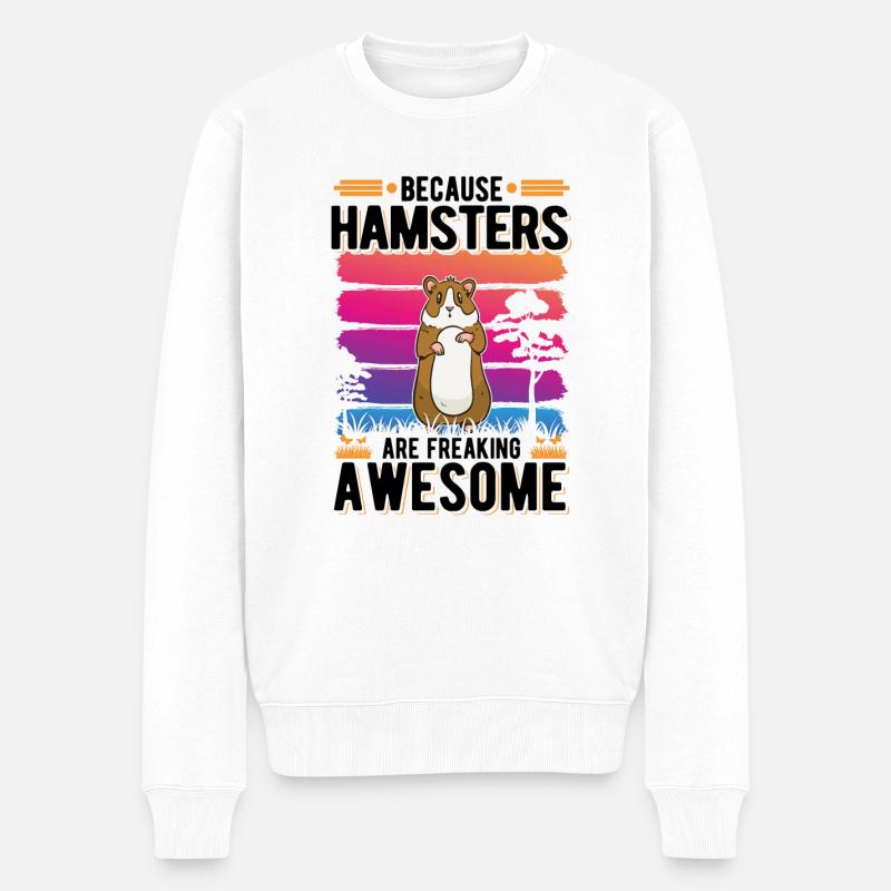 Hamster Geschenk Goldhamster Zwerghamster - Männer Premium Bio Pullover - Weiß
