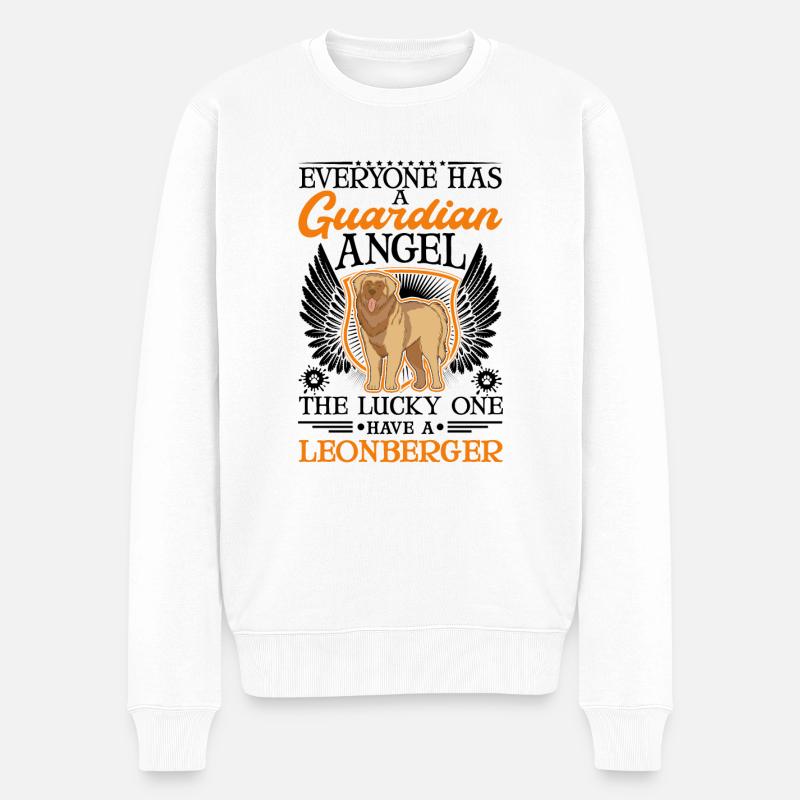 Leonberger Schutzengel - Männer Premium Bio Pullover - Weiß