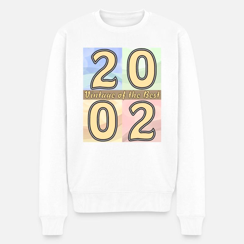 ANNÉE D’ANNIVERSAIRE 2002 - Pull Premium bio Homme - blanc