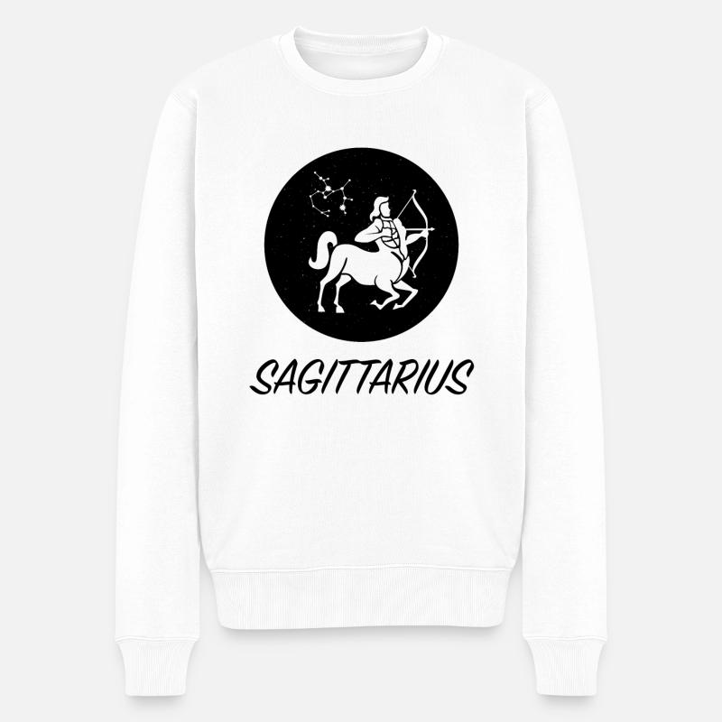 Sternzeichen Schütze Zodiac Sign Sagittarius - Männer Premium Bio Pullover - Weiß