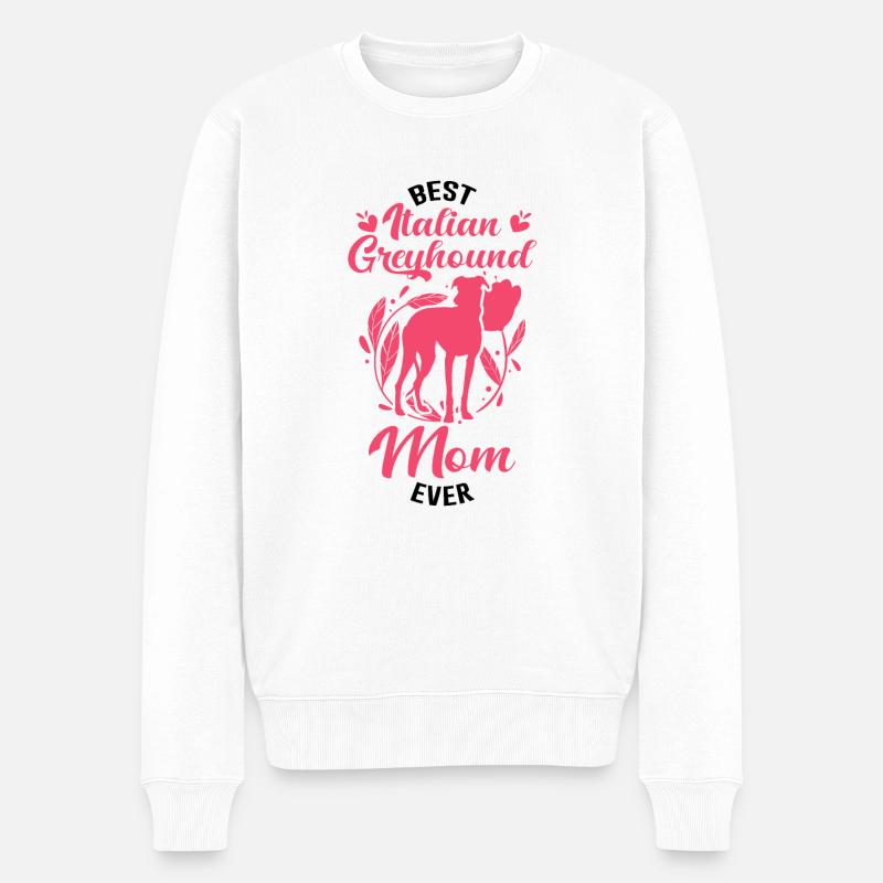 Lévrier italien Mama - Pull Premium bio Homme - blanc