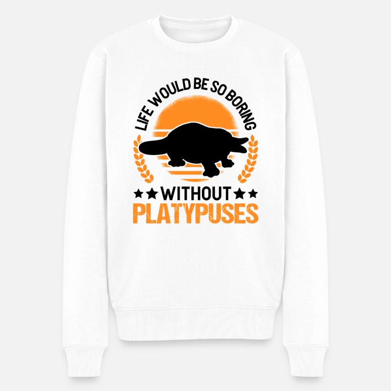 Schnabeltier Geschenk Platypus - Männer Premium Bio Pullover - Weiß