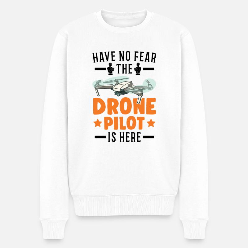 Drone Cadeau Drone Pilote Quadcopter - Pull Premium bio Homme - blanc