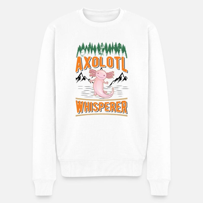 Axolotl Whisperer Queue Lurch - Pull Premium bio Homme - blanc