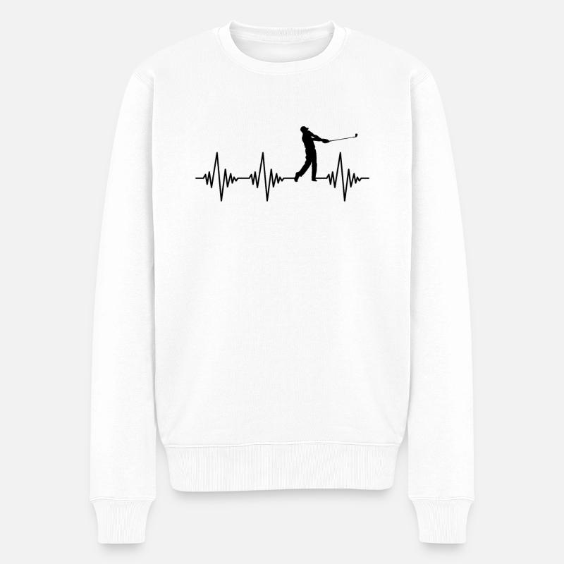 Golf Heartbeat - Pull Premium bio Homme - blanc