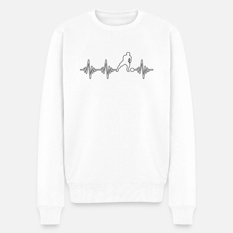 Fußball Herzschlag - Männer Premium Bio Pullover - Weiß