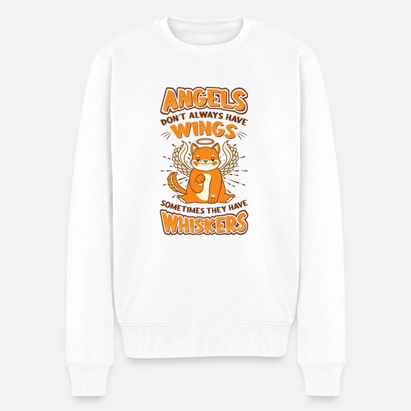 Angels Don't Always Have Wings. - Männer Premium Bio Pullover - Weiß
