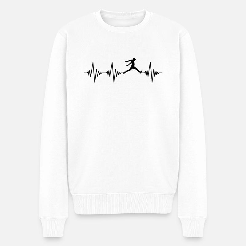Parkour Herzschlag - Männer Premium Bio Pullover - Weiß