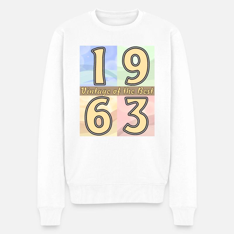 ANNÉE D’ANNIVERSAIRE 1963 - Pull Premium bio Homme - blanc