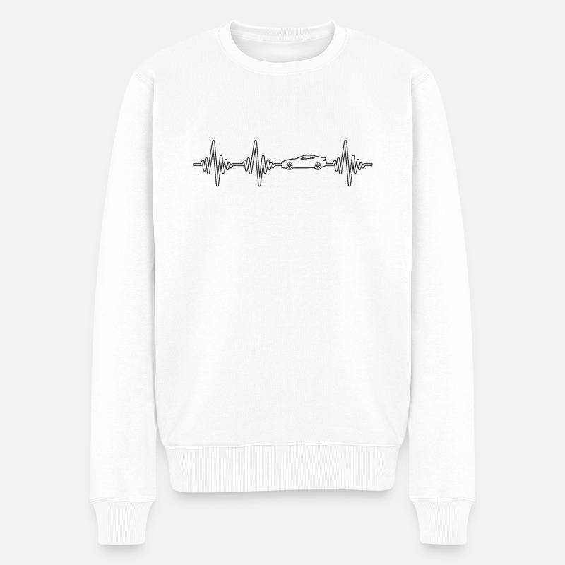 Battement de cœur de voiture - Pull Premium bio Homme - blanc