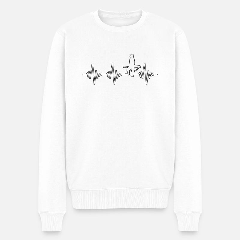 Jäger Herzschlag - Männer Premium Bio Pullover - Weiß