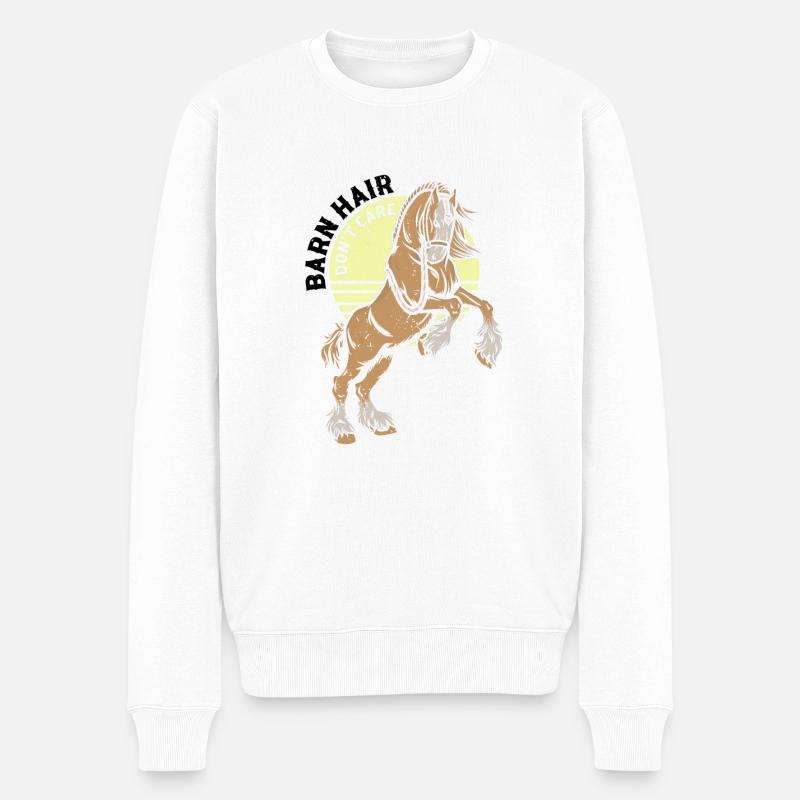 Cydesdale Rider et dessin de cheval de trait - Pull Premium bio Homme - blanc
