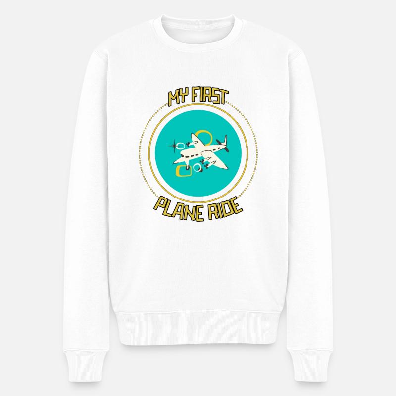 My First Plane Ride 33 - Männer Premium Bio Pullover - Weiß