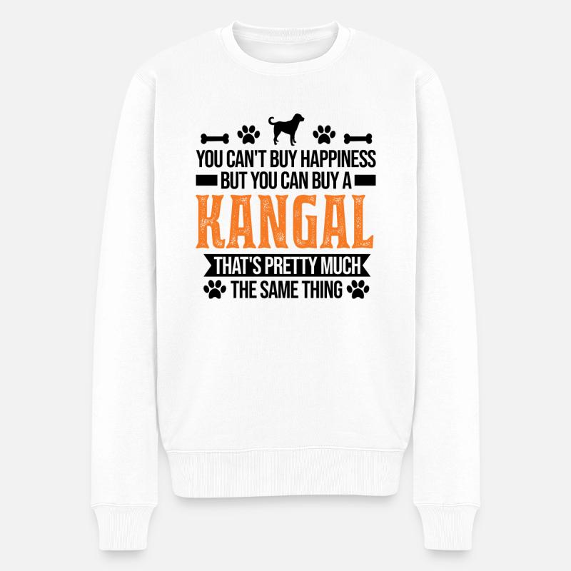 Kangal Glücklich Anatolischer Hirtenhund - Männer Premium Bio Pullover - Weiß