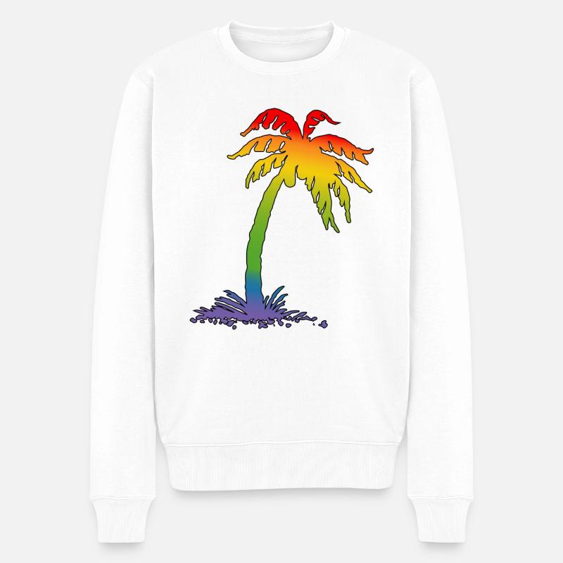 Rainbow Palm noir - Pull Premium bio Homme - blanc