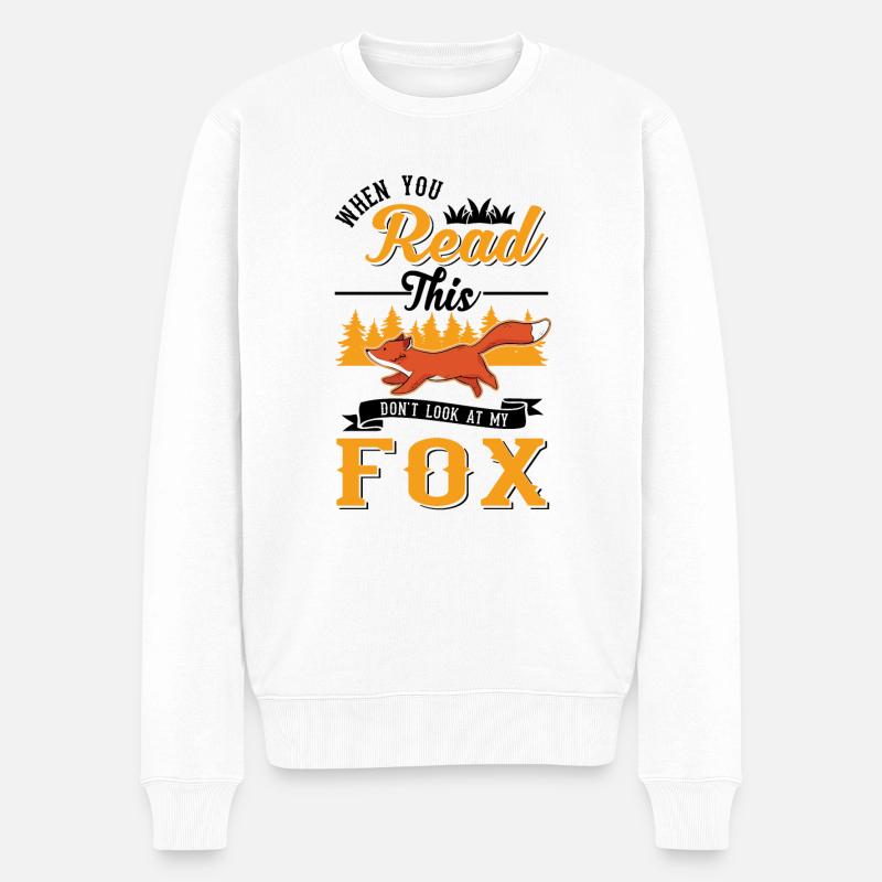 Fuchs Geschenk Rotfuchs - Männer Premium Bio Pullover - Weiß